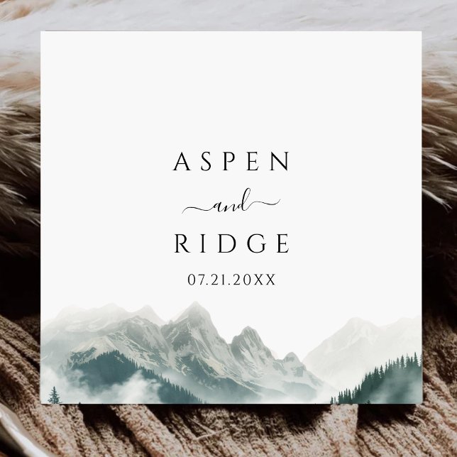 Servilleta De Papel Atmospheric Foggy Pine Woods Wedding Paper Napkins (Subido por el creador)