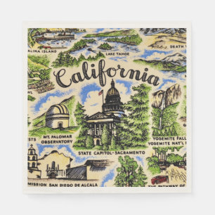 Servilleta De Papel Atracciones de California en papel 
