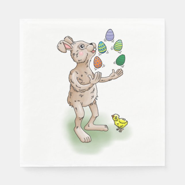 Servilleta De Papel Atractivo conejo de Pascua (Anverso)