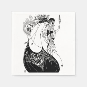 Servilleta De Papel Aubrey Beardsley La Falda del Pavo Real Art Nouvea