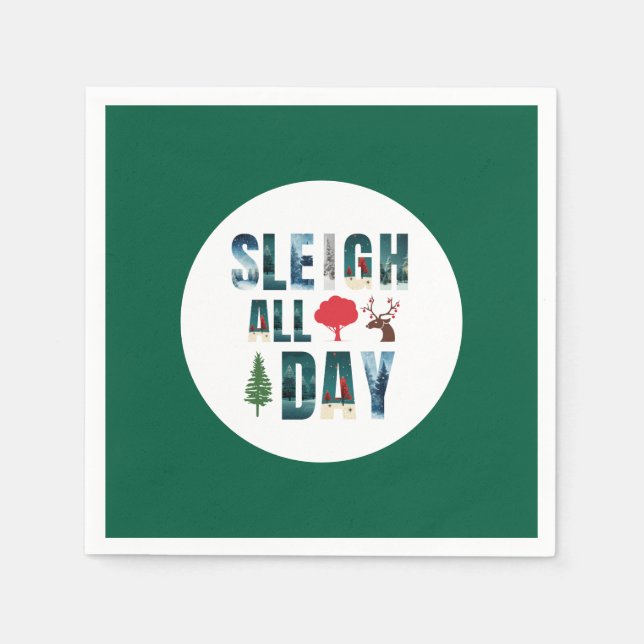 Servilleta De Papel Audaces Mascarillas Letras Escenas De Invierno 'Sl (Anverso)