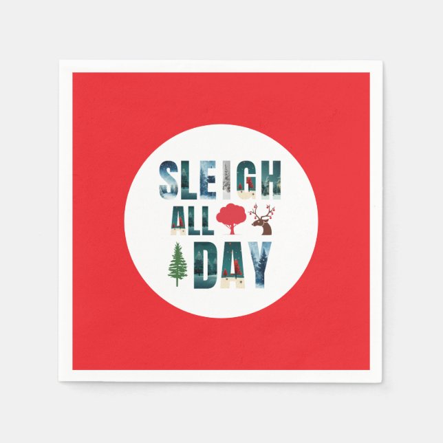 Servilleta De Papel Audaces Mascarillas Letras Escenas De Invierno 'Sl (Anverso)