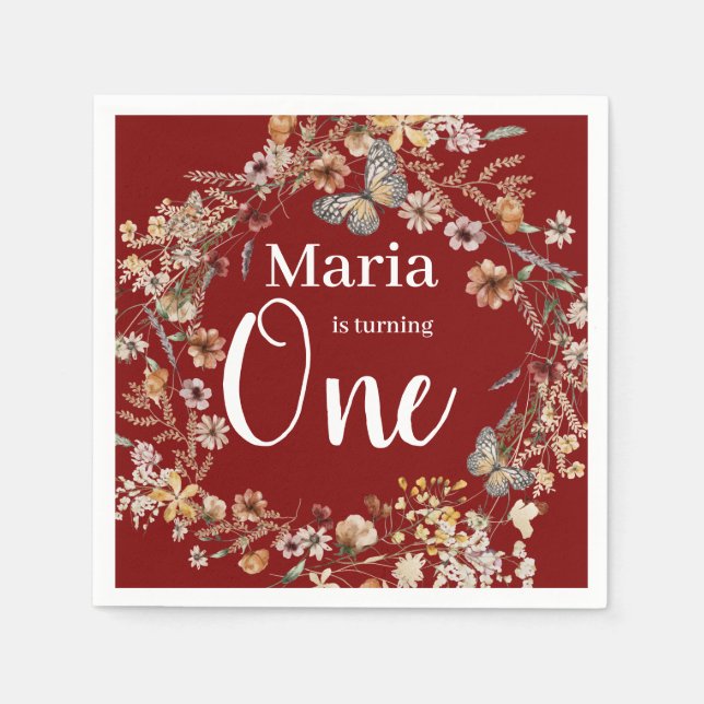 Servilleta De Papel Audaz Bebé Floral Rusa Floral (Anverso)