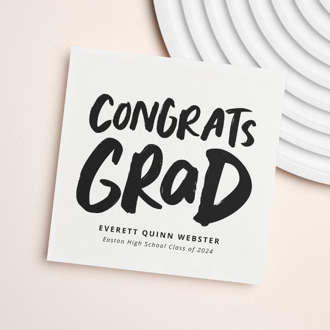 Servilleta De Papel Audaz graduación personalizada del grad de felicit (Subido por el creador)
