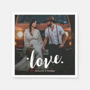 Servilleta De Papel Audaz Script Love Engagement Photo