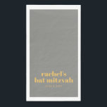 Servilleta De Papel Audaz tipografía Amarillo y Gris Bat Mitzvah Nombr<br><div class="desc">Personalizado negrita Tipografía Amarillo y Gris Modern Bat Mitzvah Papel Toallas de huésped</div>