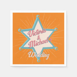 Servilleta De Papel Audaz y colorida insignia del alguacil occidental