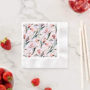 Servilleta De Papel August Birth Flower Gladiolus Watercolor Pattern