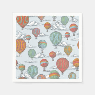 Servilleta De Papel Aumentar y alejar el globo aerostático vintage