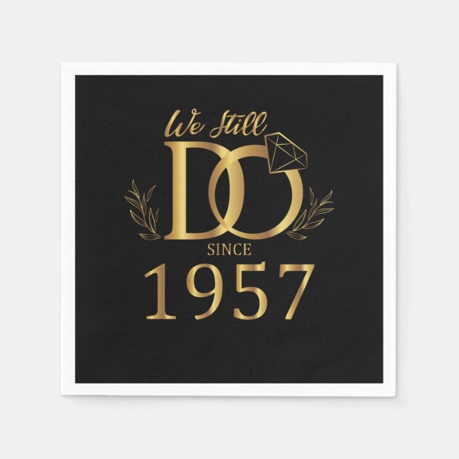 Servilleta De Papel Aún lo hacemos desde 1957 Bodas de aniversario de  (Anverso)