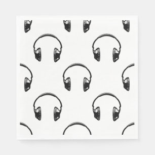 Servilleta De Papel Auriculares de época PERSONALIZADO de arte musical