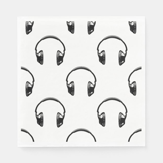 Servilleta De Papel Auriculares de época PERSONALIZADO de arte musical (Anverso)