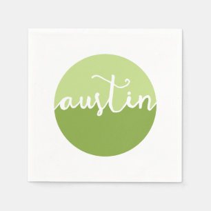 Servilleta De Papel Austin, círculo verde de Tejas el   Ombre