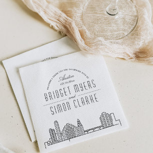 Servilleta De Papel Austin Deco Skyline Napkins de eventos de boda