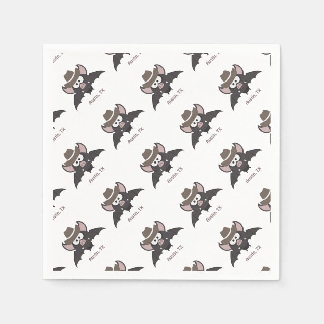 Servilleta De Papel Austin Texas Cute Personalizado Cowboy Bat (Anverso)