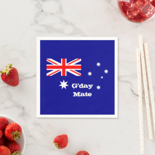Servilleta De Papel Australia, ¡Hola amigo! y bandera australiana / fi