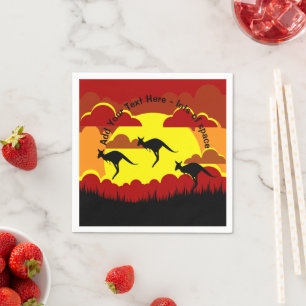 Servilleta De Papel Australia Kangaroo Red Black Yellow Serviette