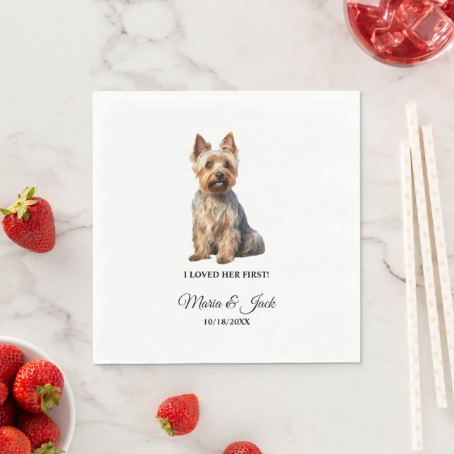 Servilleta De Papel Australian Terrier amé su primera boda (In situ)
