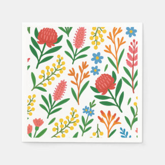 Servilleta De Papel Australian Wildflower Colorful Paper Napkin 