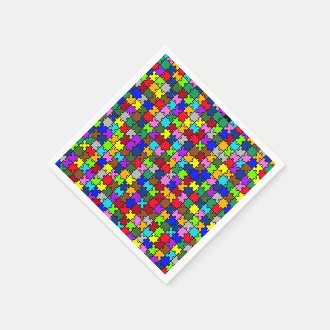 Servilleta De Papel Autismo jigsaw (Borde)
