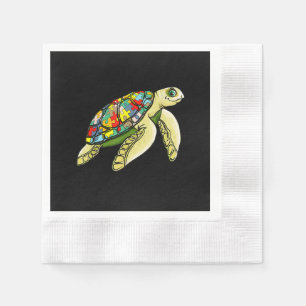 Servilleta De Papel Autista Rompecabezas de tortuga marina Pieza Auti