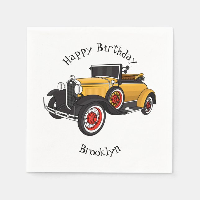 Servilleta De Papel Auto amarillo clásico 1931 (Anverso)
