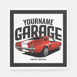 Servilleta De Papel Auto muscular personalizado 1967 Red Fastback Gara