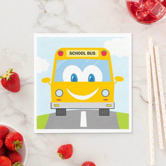 Servilleta De Papel Autobús Escolar Amarillo Sonriente (Subido por el creador)