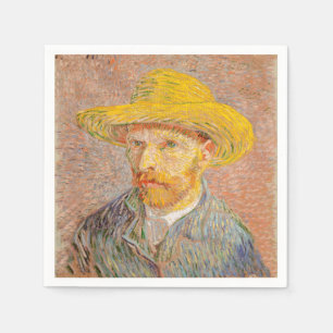 Servilleta De Papel Autorretrato de Vincent Van Gogh con sombrero de p