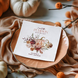 Servilleta De Papel Autumn Blooms 'a little pumpkin' Baby Shower