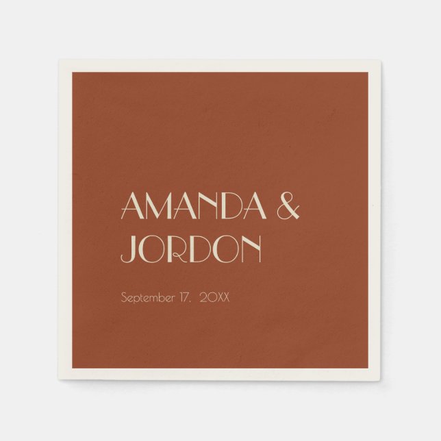 Servilleta De Papel Autumn Boho Deco | Cóctel Boda oxidado (Anverso)