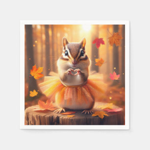 Servilleta De Papel Autumn Chipmunk Ballerina Dancer
