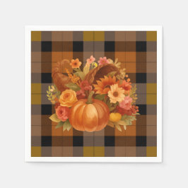 Servilleta De Papel Autumn Cornucopia Plaid
