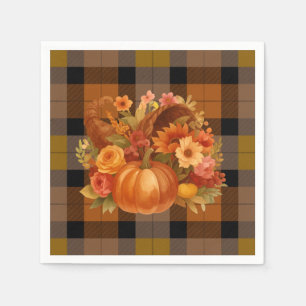Servilleta De Papel Autumn Cornucopia Plaid