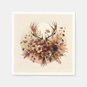 Servilleta De Papel Autumn Deer Antler Bouquet