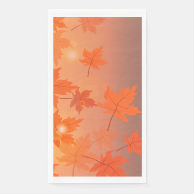 Servilleta De Papel Autumn design with maple leaves and bokeh effect   (Anverso)