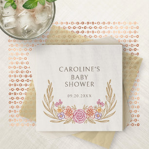 Servilleta De Papel Autumn Fall Floral Baby Shower