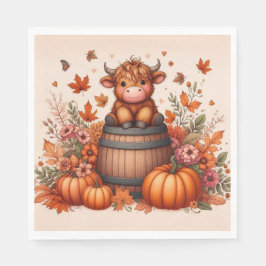 Servilleta De Papel Autumn Highland Cow Paper Napkin