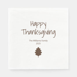 Servilleta De Papel Autumn Leaf Modern Family Simple Thanksgiving