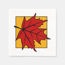 Servilleta De Papel Autumn Maple Leaf Red