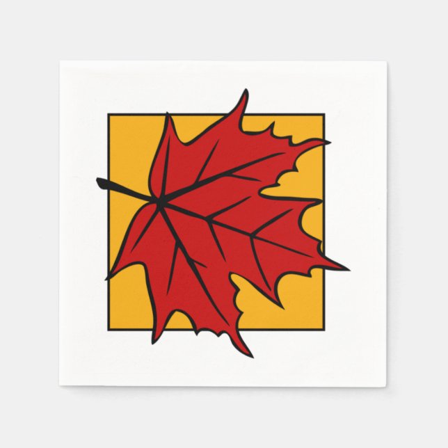 Servilleta De Papel Autumn Maple Leaf Red (Anverso)