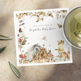 Servilleta De Papel Autumn Mushroom | Woodland Forest Baby Shower