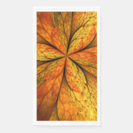 Servilleta De Papel Autumn Plant, Modern Abstract Fractal Art Leaf