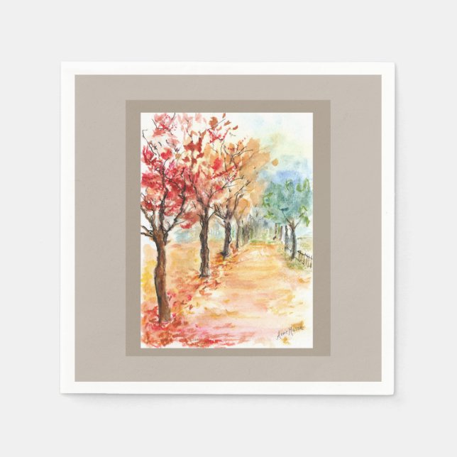 Servilleta De Papel Autumn Road (Anverso)