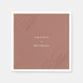 Servilleta De Papel Autumn Terracotta Modern Edge Elegant Monograma