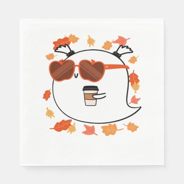 Servilleta De Papel Autumn Vibes Cute Ghost Classic T-Shirt (Anverso)