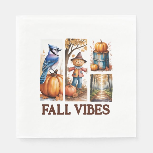 Servilleta De Papel Autumn Vibes Fall Vibes (Anverso)
