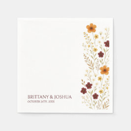 Servilleta De Papel Autumn Wildflower Elegant Boho Boda
