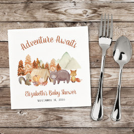 Servilleta De Papel Autumn Woodland Animals Adventure Baby Shower