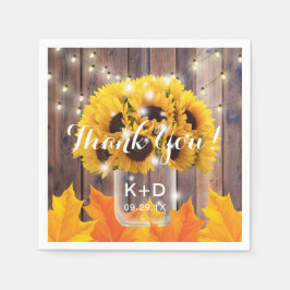 Servilleta De Papel Autumt Sunflower Jar String ilumina a un Boda ruso